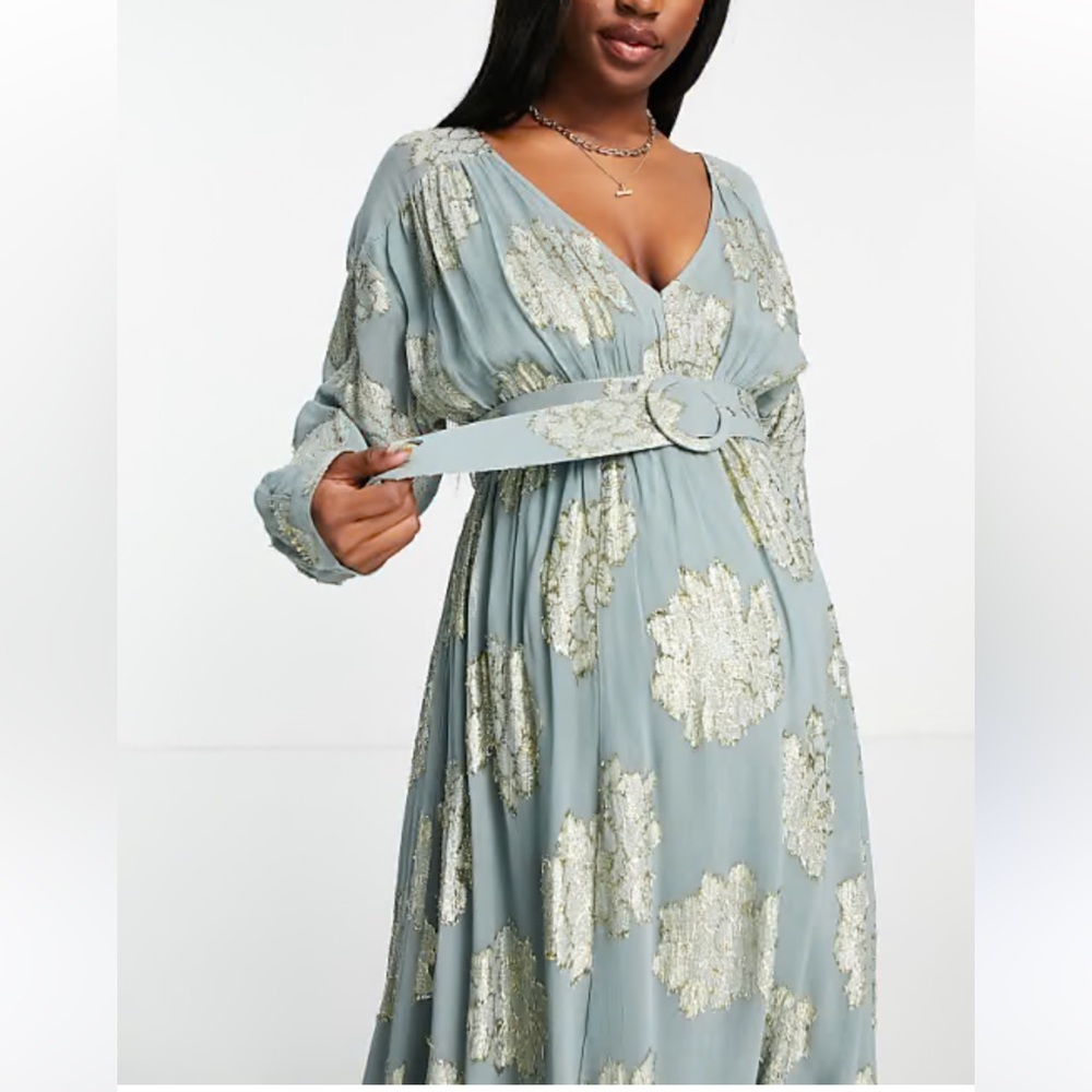 ASOS maternity metallic batwing maxi dress size 8